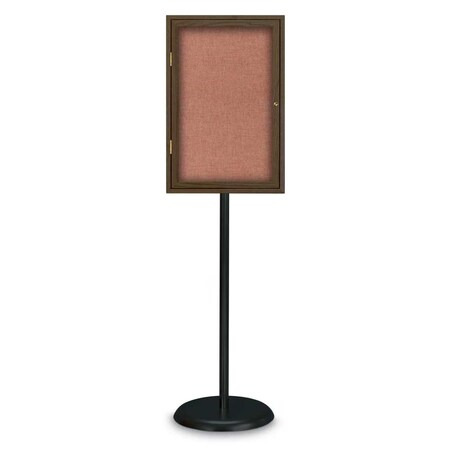 United Visual Products Corkboard, Double Door, Radius Frame, 60x36", Bronze/Buff UV7004-BRONZE-BUFF